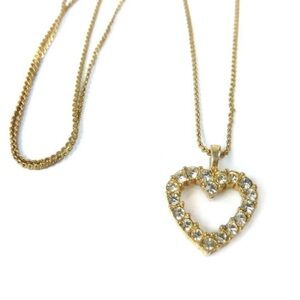 Vintage 1980s Avon Rhinestone Heart Necklace